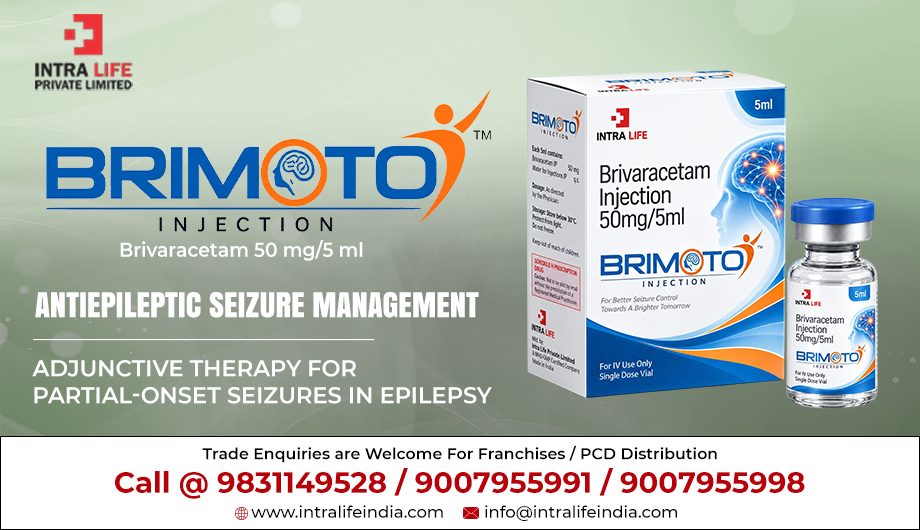 BRIMOTO Injection: Brivaracetam 50mg/5ml for Partial-Onset Seizures